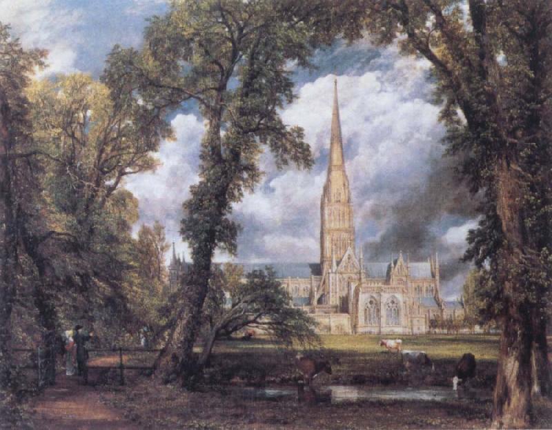 John Constable Salisbury Cathedral from the Bishop's Ground Norge oil painting art